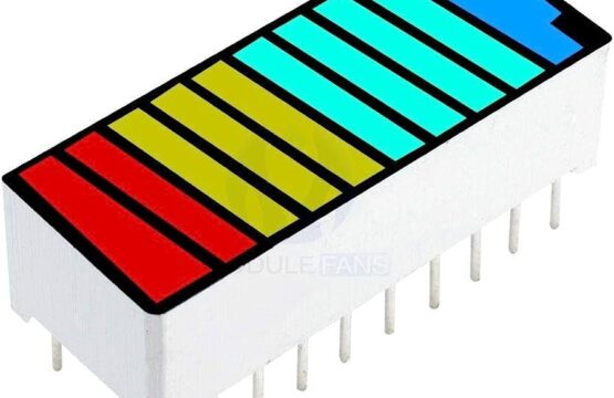 LED Bar Graph Display Battery 4 Colour 10 Segment Blue Green Yellow Red