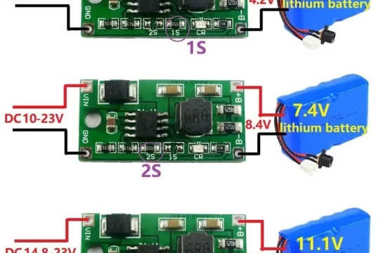 1S 2S 3S Multi-Cell 3.7V 7.4V 11.1V 18650 Lithium Battery Charger Synchronous Buck Li-Ion BMS Charger DC5-23V to 4.2V 8.4V 12.6V