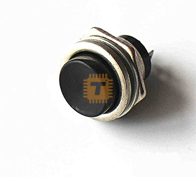 DS-212 Black 16mm Round Metal Push Button Momentary Switch