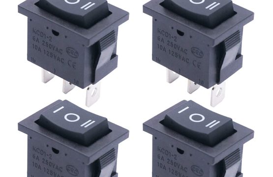 KCD1 -106-D-KK 3pin Rocker switch-Black (On-Off-On)