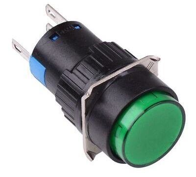 LA160-16A Green Round Latching 16mm Push Button Switch NO/NC