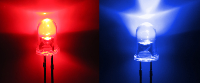 5mm Blue/Red Flashing LEDs - Image 2