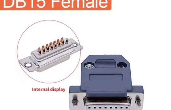 DB15-Female VGA port adapter 2 rows golden + Plastic Shell Cover