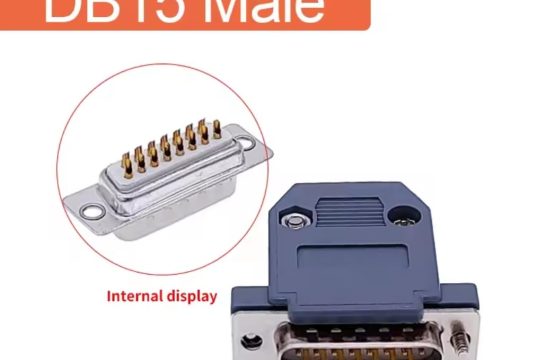 DB15-Male VGA port adapter 2 rows golden + Plastic Shell Cover