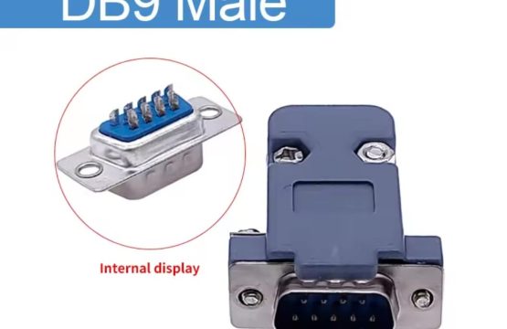 DB9-Male serial adapter 2 rows silver + Plastic Shell Cover